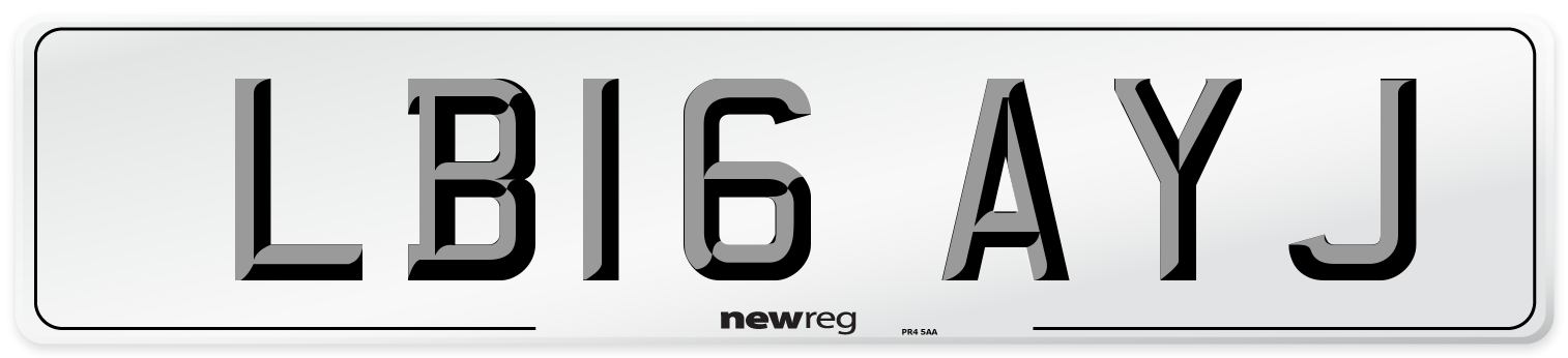 LB16 AYJ Number Plate from New Reg